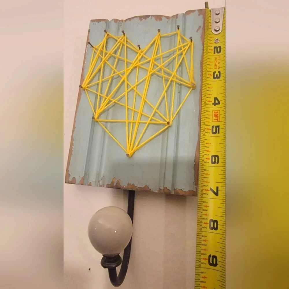 Heart-shaped string art thread hook hanger!